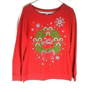 Holiday Time Red Ugly Christmas Noel Sweatshirt Small 4-6